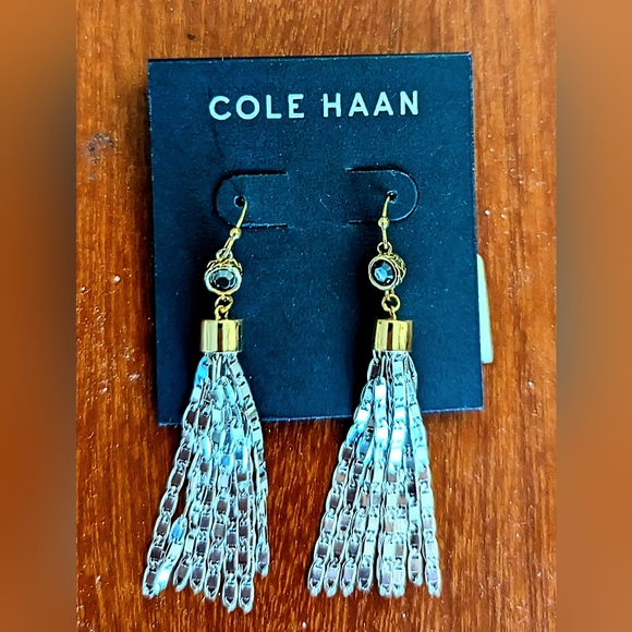 Cole Haan Dangle Gold and Silver Tassel Earrings - Picture 3 of 4